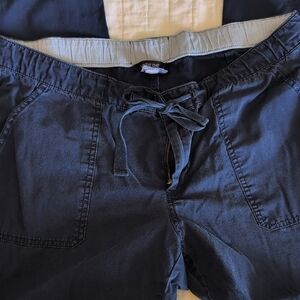 Lands' End Navy Tie Waist Pants